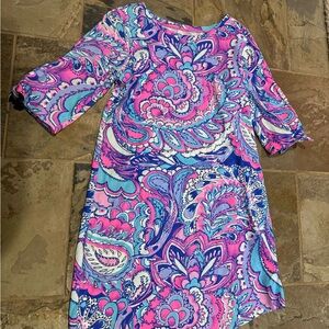 new Lilly Pulitzer vibrant Tie‎ Sleeves 100% Pima cotton mermaid dress size M